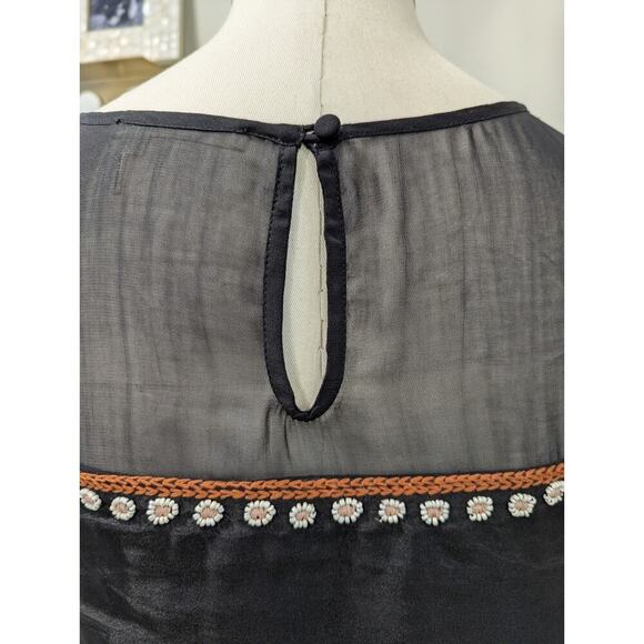 Anthropologie FLOREAT Nalini‎ Beaded Blue Embroidered Beaded Sleeveless Top SZ 2 - Picture 6 of 13